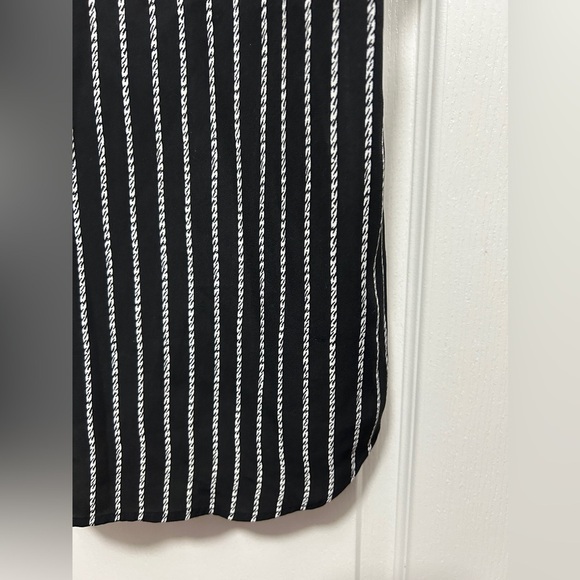 Halogen tunic blouse black white rope pattern women’s L double v-neck classic - Picture 9 of 14